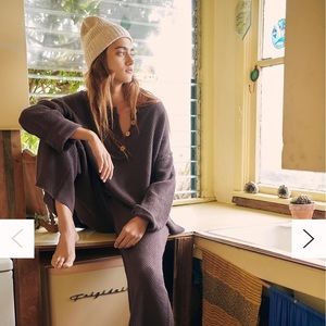 Free People Hailee Sweater Set in Hot Fudge- size Small